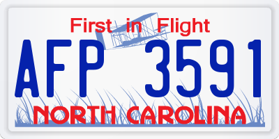 NC license plate AFP3591