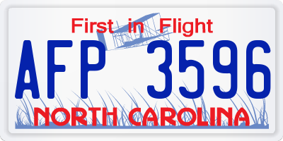 NC license plate AFP3596