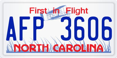 NC license plate AFP3606
