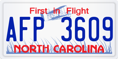 NC license plate AFP3609