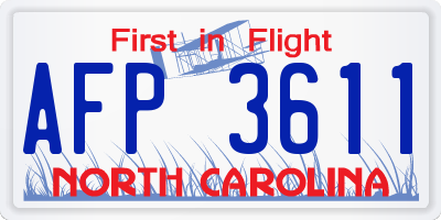 NC license plate AFP3611
