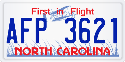 NC license plate AFP3621