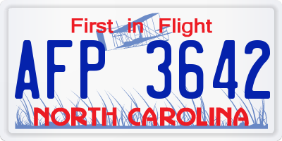 NC license plate AFP3642