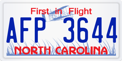 NC license plate AFP3644