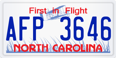 NC license plate AFP3646