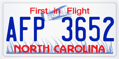 NC license plate AFP3652