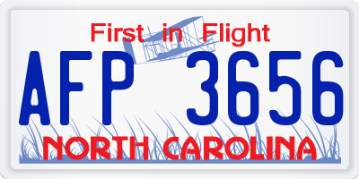 NC license plate AFP3656