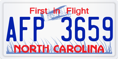 NC license plate AFP3659
