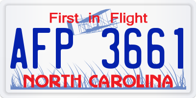 NC license plate AFP3661