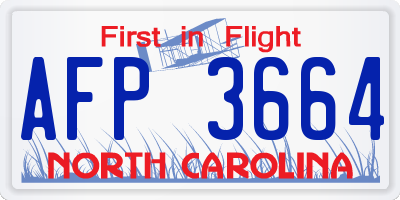 NC license plate AFP3664