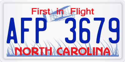NC license plate AFP3679