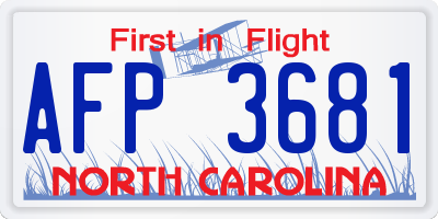 NC license plate AFP3681