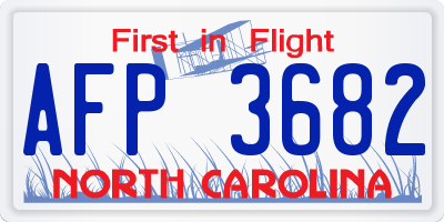 NC license plate AFP3682