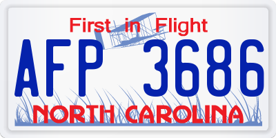 NC license plate AFP3686