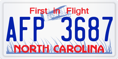 NC license plate AFP3687