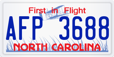 NC license plate AFP3688