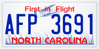 NC license plate AFP3691