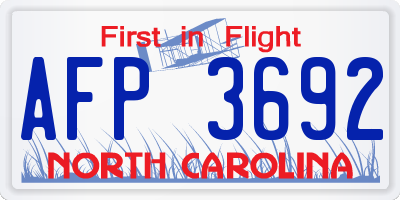 NC license plate AFP3692