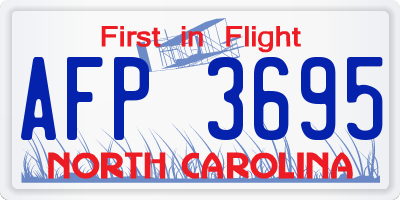 NC license plate AFP3695