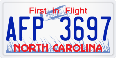NC license plate AFP3697