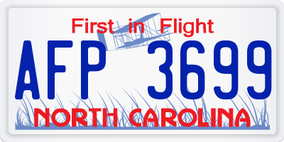 NC license plate AFP3699