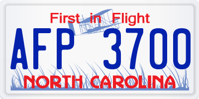 NC license plate AFP3700