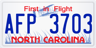 NC license plate AFP3703