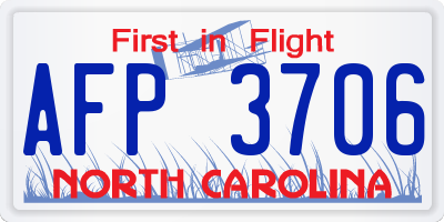 NC license plate AFP3706