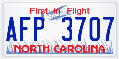 NC license plate AFP3707