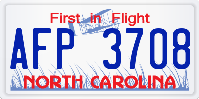 NC license plate AFP3708