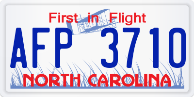 NC license plate AFP3710
