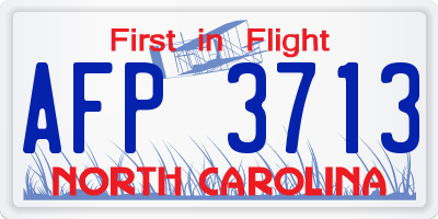 NC license plate AFP3713