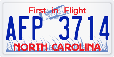 NC license plate AFP3714