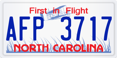 NC license plate AFP3717