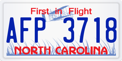 NC license plate AFP3718