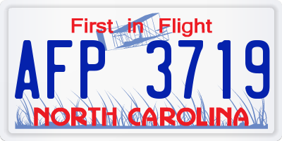 NC license plate AFP3719