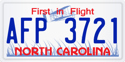 NC license plate AFP3721