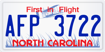 NC license plate AFP3722