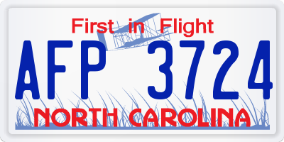 NC license plate AFP3724
