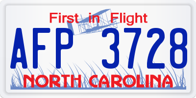 NC license plate AFP3728
