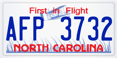 NC license plate AFP3732