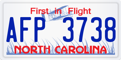 NC license plate AFP3738