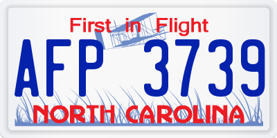 NC license plate AFP3739