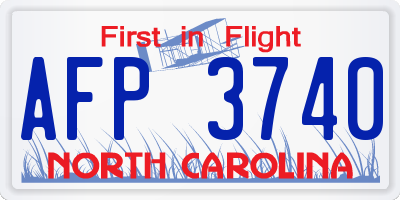 NC license plate AFP3740