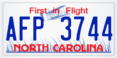 NC license plate AFP3744