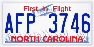 NC license plate AFP3746