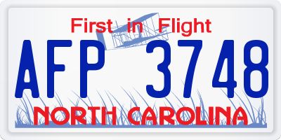 NC license plate AFP3748