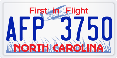 NC license plate AFP3750