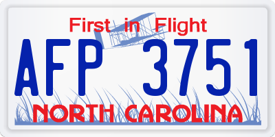 NC license plate AFP3751
