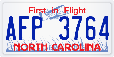 NC license plate AFP3764